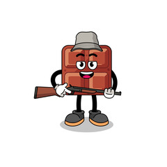 Cartoon Illustration of chocolate bar hunter