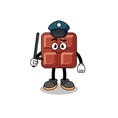 Cartoon Illustration of chocolate bar police