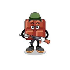 Cartoon of chocolate bar soldier