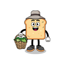 Character Illustration of bread as a herbalist