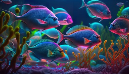 Neon tetras and their colorful companions