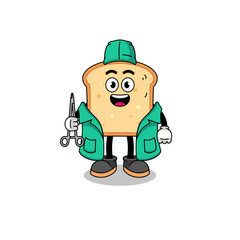 Illustration of bread mascot as a surgeon