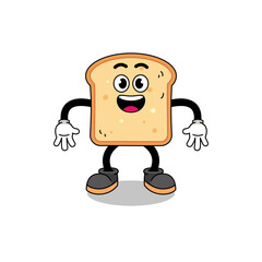 bread cartoon with surprised gesture