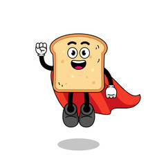 bread cartoon with flying superhero