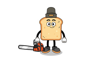 bread illustration cartoon as a lumberjack