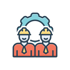 Color illustration icon for workforce