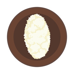 Sticky rice icon. Traditional rice for desserts. Asian cuisine.
