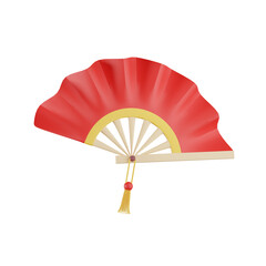 Hand-held Fan Chinese New Year 3D Illustrations