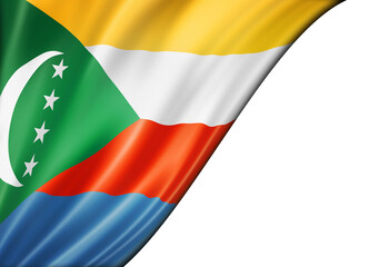 Comorian flag isolated on white banner