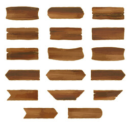 Naklejka premium 水彩 木の板のイラスト素材