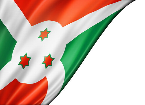 Burundian flag isolated on white banner
