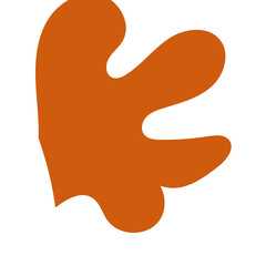 Boho Brown Orange Abstract Blob Shapes