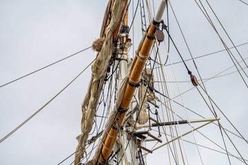 tall ships at the wooden boat festival in hobart tasmania australia. sailing on the ocean. with...