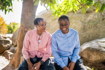Two queer masculine women at the park