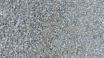 Above view of gravel for construction. with more grains of gravel. for background and textured.