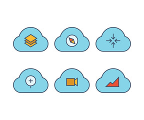 cloud and user interface icons set