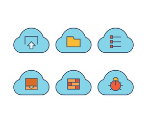 cloud and user interface icons set