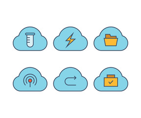 cloud and user interface icons set