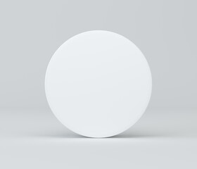 Abstract white 3D studio room with realistic white cylinder shadow overlay. Minimal scene for product display presentation. Blank cylinder geometric for showcase. 3d illustration.