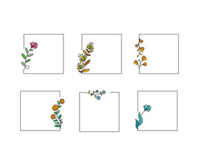 decorative floral frames set illustration