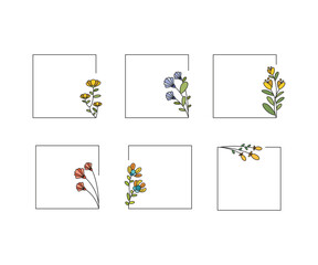 decorative floral frames set illustration