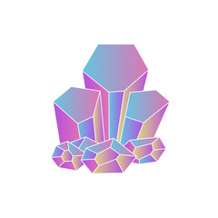 Bright magic crystal. Illustration on transparent background