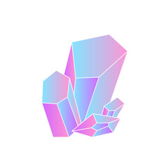 Bright magic crystal. Illustration on transparent background