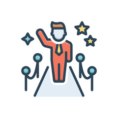 Color illustration icon for celebrity