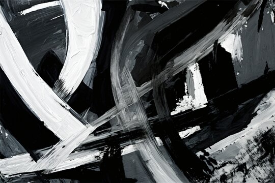 Abstraction in monochrome acrylic paint. Amazing white black and gray backdrop. (A) a work of contemporary art. Generative AI