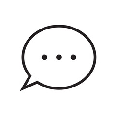 line icon dots chat bubble vector illustration on white background.