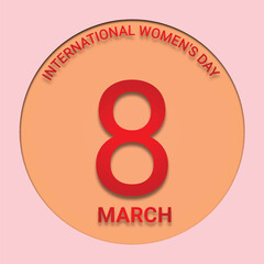 March 8. International Women's Day. Important date. Vector illustration.