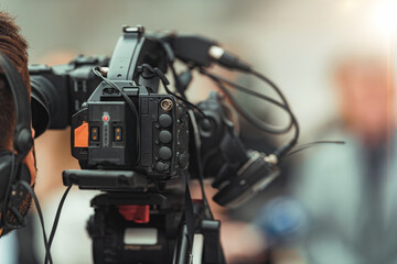 TV Camera at a Local Media Conference