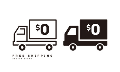 送料無料のアイコン FREE $0 ベクターイラスト