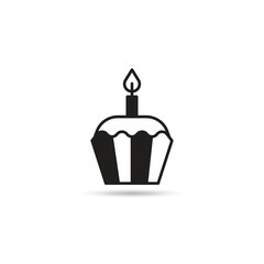 birthday cake icon on white background