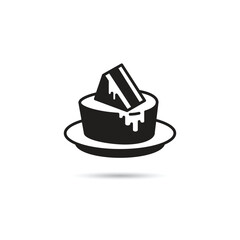 cheesecake icon on white background