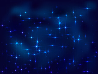 Night shining sky star dust vector background. Many celestial stellar particles.