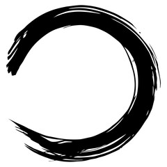 Enso Zen Japanese Circle Brush Paint Vector Logo Icon Illustration Art