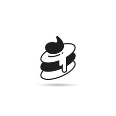 pudding cake icon on white background