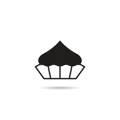 cupcake icon on white background