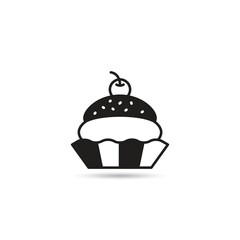 cupcake icon on white background