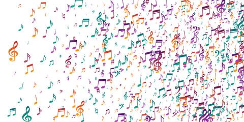 Musical note icons vector backdrop. Melody