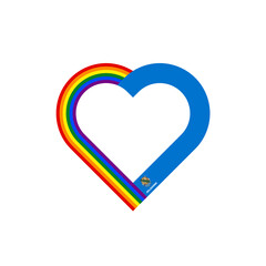 unity concept. heart ribbon icon of rainbow and oklahoma flags. transparent png background