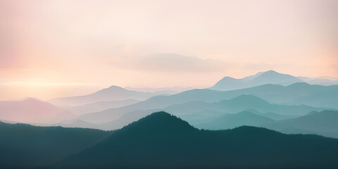 Fototapeta na wymiar abstract scenery pastel sky and mountain, background