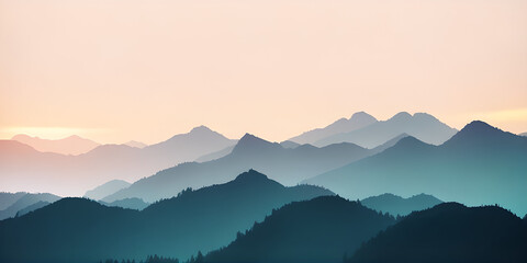 abstract scenery pastel sky and mountain, background