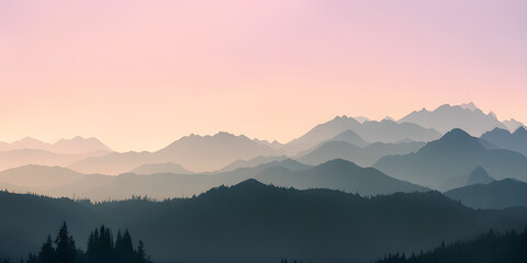 Fototapeta na wymiar abstract scenery pastel sky and mountain, background
