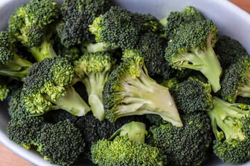 Macro photo green fresh vegetable broccoli.Broccoli vegetable is full of vitamin.Vegetables for...