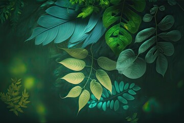 Fototapeta na wymiar Leaf Background Pattern. Photo generative AI