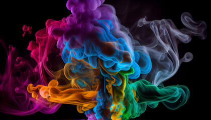 Fototapeta na wymiar Colorful smoke background. Generative AI