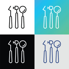 Dental equipment thin line icon. Dentistry, stomatology. Vector illustration.