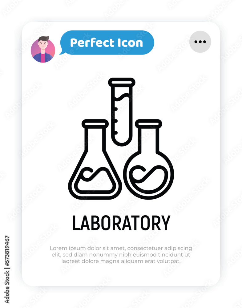 Poster laboratory symbol: test tubes in different shapes. thin line icon. modern vector illustration for la